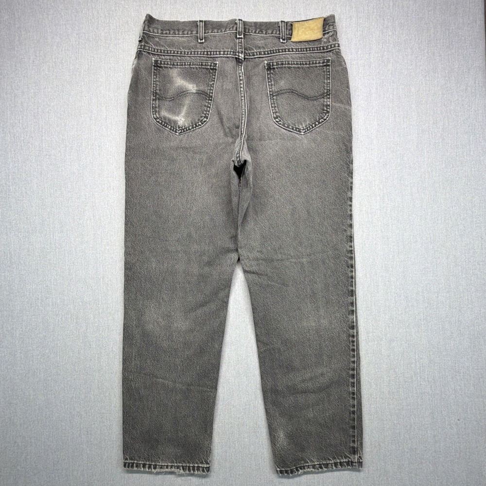 VTG‎ Lee Jeans Mens 34x28 Straight Leg Black Denim Straight